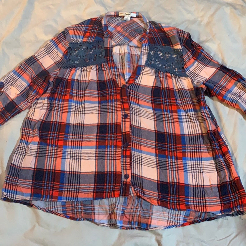 Plaid woman top